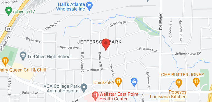 map of 2541 Jewel Street East Point GA 30344